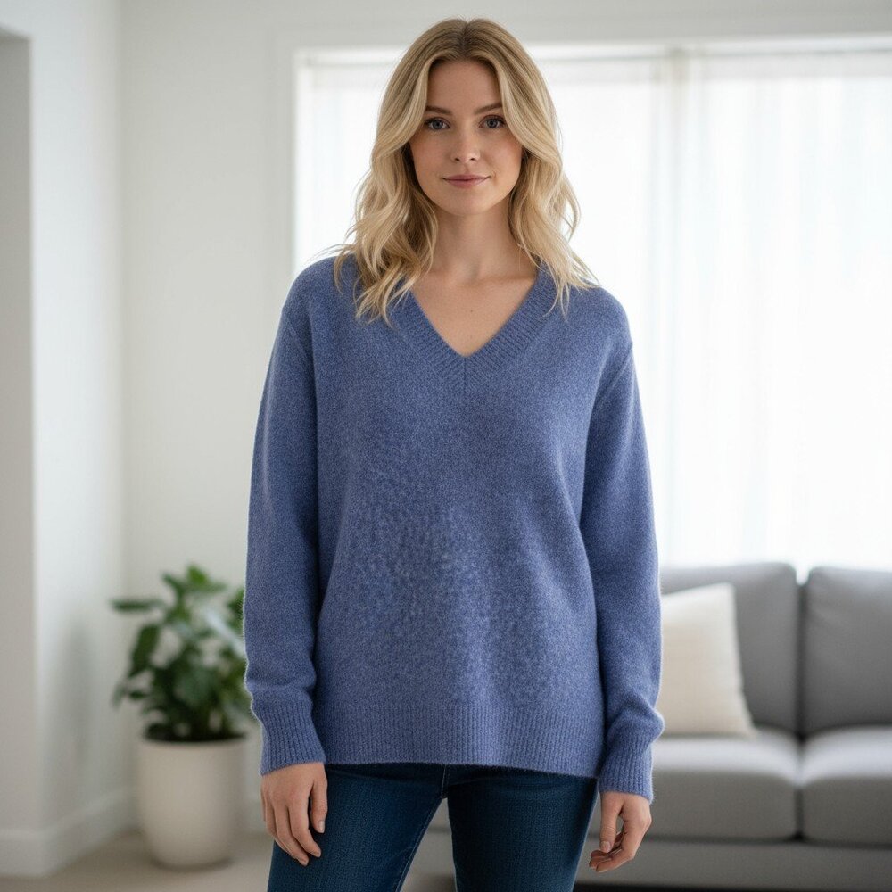Wilfred Free Womens Sweater Alpaca Wool Relaxed Fit V-Neck Effortless Cozy Small